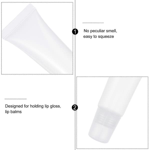 Läppglansbehållare Transparent för DIY 50 st Tomma Plasttuber