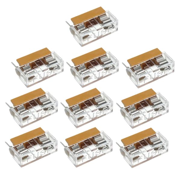 PCB-säkringshållare, 250V 6A, 5x20mm, dubbla terminaler, panelmontering - 10-pack