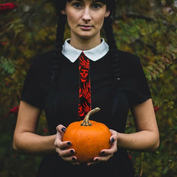 Halloween Slipsaccessoar för Dekoration 1st Satin Dödskalleslips