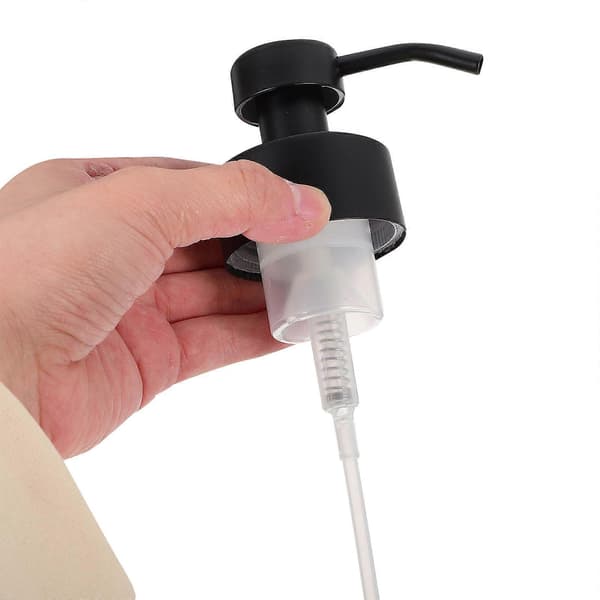 Svart tvålpump i 304 rostfritt stål, 2-pack, för schampo- och lotionflaskor, enkel installation, minskar avfall