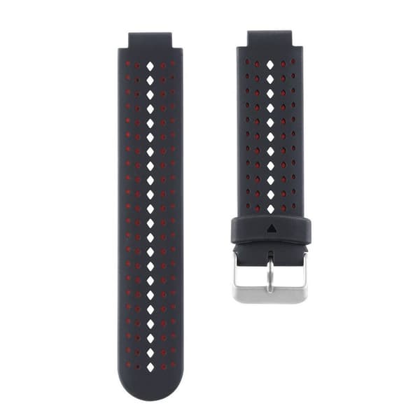 Garmin Forerunner Urrem, Sort+Rød, Silikone, Kompatibel med 220/230/620/630/235