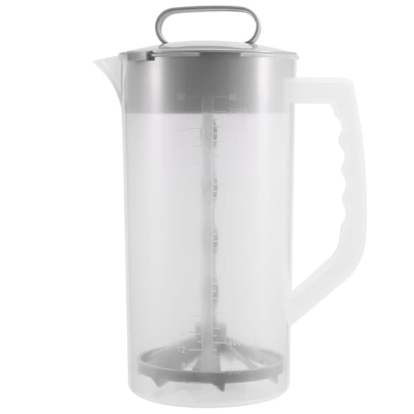2-liters plastblandningskanna med lock, 64oz Easy-Mix juicebehållare, vinklade blad