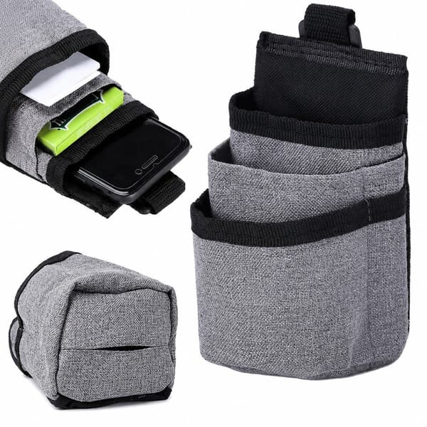 Bilorganizer med lommer, sort, 3 rum, telefon- og brilleholder, udluftningsmontering