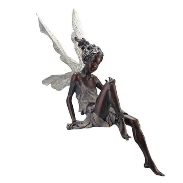 Brun harpiks fe-figur, havepynt til udendørs indretning 22 cm