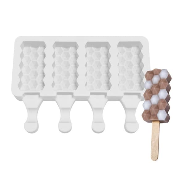Silikone Isform, 4 Rum, DIY Ispindemaskine til Frossen Dessert