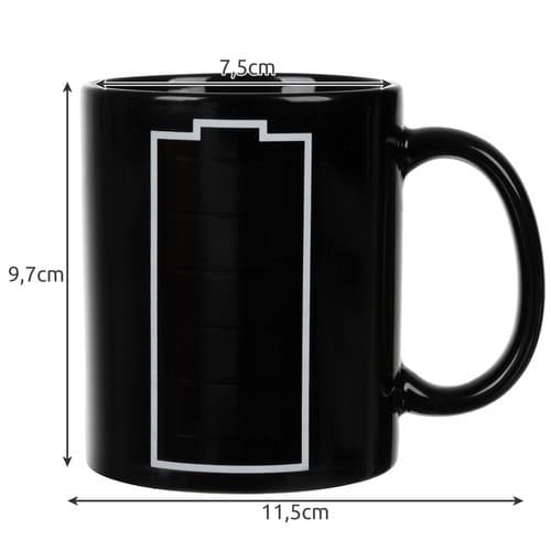 Magisk Varmefølsom Kaffekopp, 330 ml, Batteriladeeffekt, Keramikk, Svart