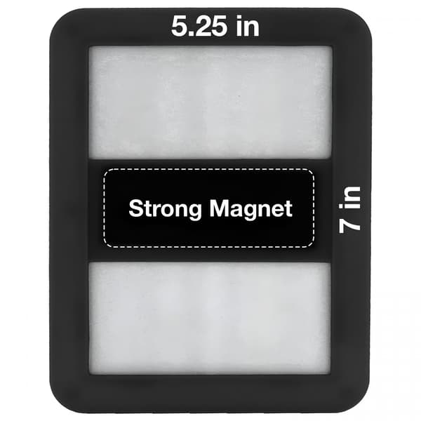 Kraftigt magnetisk spejl 5x7 tommer til skab køleskab skab, sort, stærk magnet