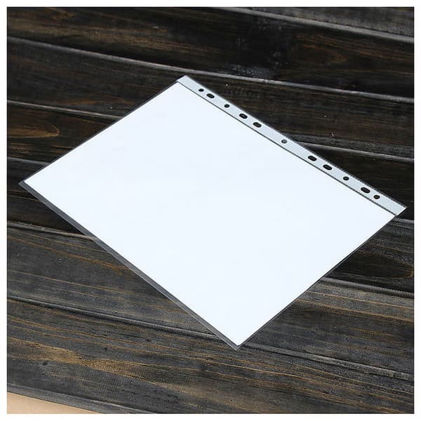 100 st A4 PP-hålpärmsfickor, transparenta arkiveringsfickor, 0,03 mm