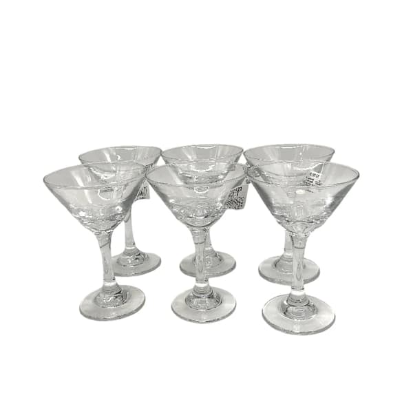 Klassisk 6-delt håndblæst martiniglassæt - Elegant klart glasdrikkevarer