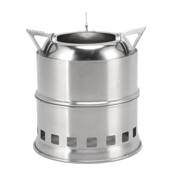 Mini Alkoholbrænder i Rustfrit Stål til Camping og Vandreture, Rund med Opbevaringspose