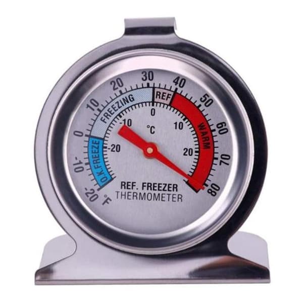 Køleskabstermometer med stor urskive og krog, frysertermometer