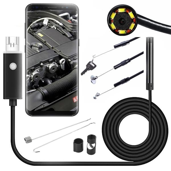 USB Endoskop Inspeksjonskamera 10m, 5.5mm, 6 LED, IP67, Kompatibel med Android PC