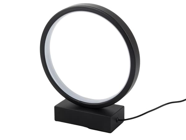 LED Ringbordlampe, Dæmpbar, Justerbar Farvetemperatur, Berøringskontrol, USB, Sort