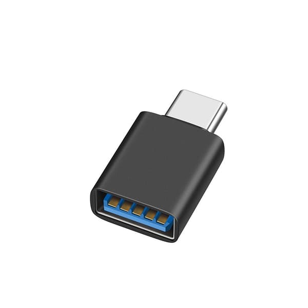 OTG-adapteri, musta, USB-C, nopea 10 Gbps, alumiini, Plug and Play