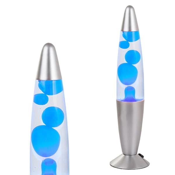 Lavalampe, blå, 34 cm, LED, justerbar lysstyrke, avslappende omgivelsesbelysning Blue