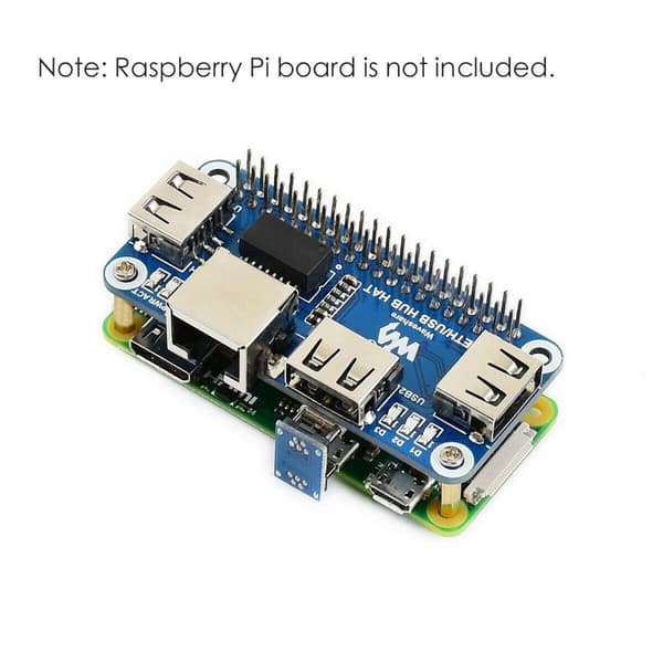 Pi ETH/USB Hub HAT för Raspberry Pi Zero-serien, 3 USB- och RJ45-portar, förbättrad anslutning