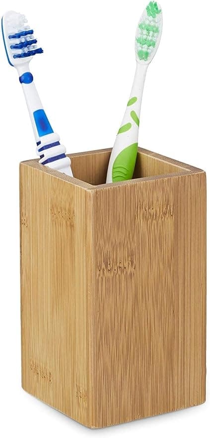 Tandborsthållare badrum Vidro Naturlig bambu, HxBxD 9,5 Aquaforge