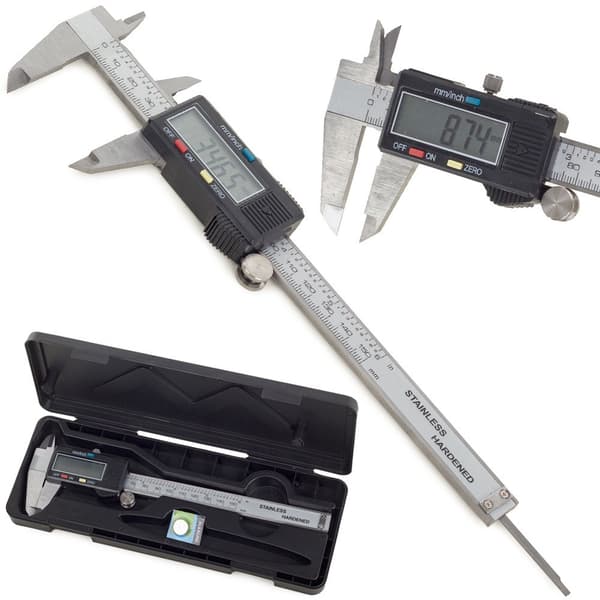 Digital skydelære 150 mm, LCD-display, rustfrit stål, elektronisk mikrometer, automatisk slukning