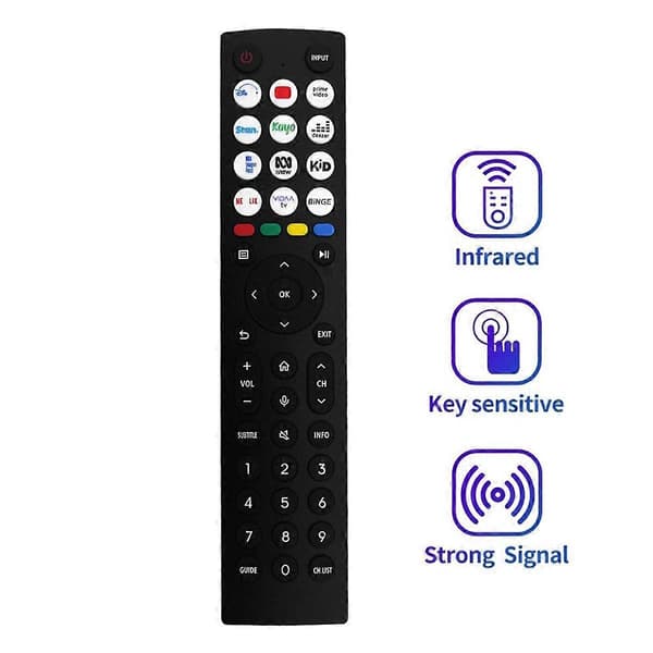 Ersättningsfjärrkontroll ERF2R36H för TV Smart Android LED-fjärrkontroll Black