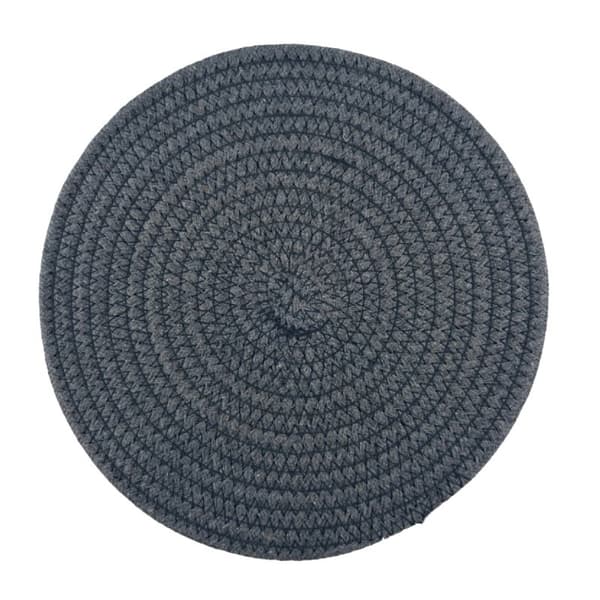 Vævede isolerede dækkeservietter, enkle multifunktionelle runde bordskånere til husholdningsbrug Dark grey-Diameter 23.8