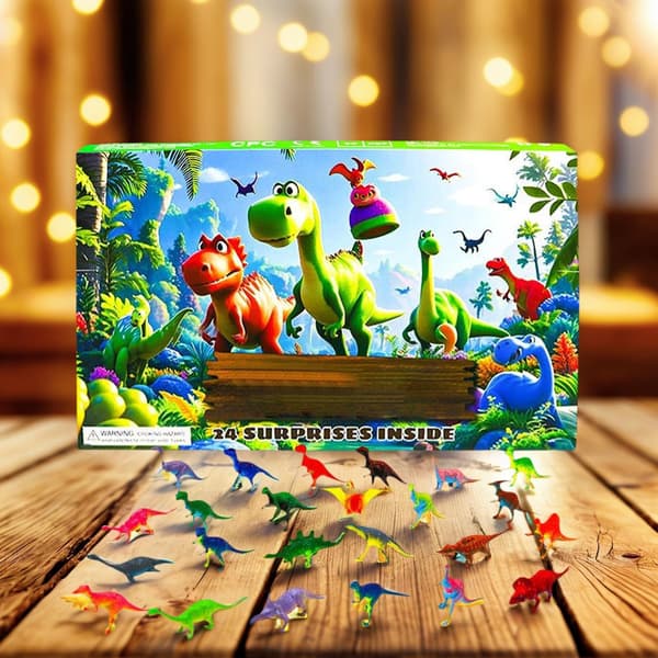 Dinosaur Julekalender, 24-dagers nedtelling til jul, realistisk figur, barn småbarn