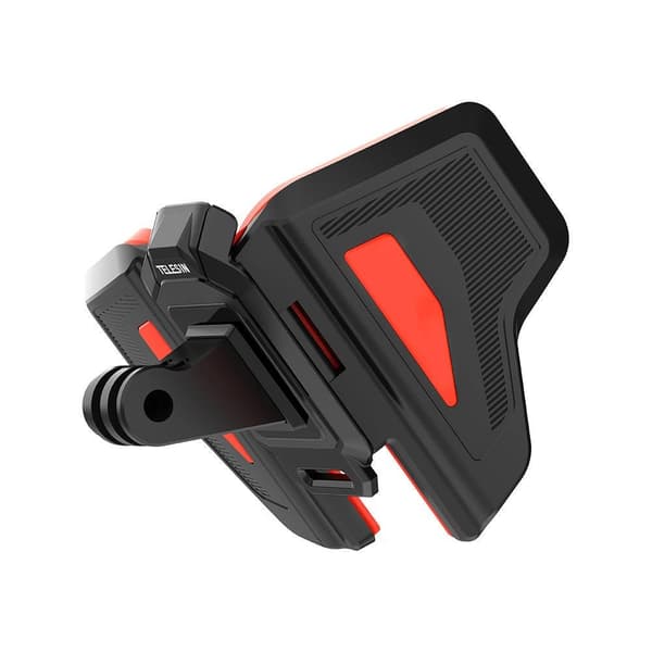 Hjälmfäste för GoPro Osmo Insta360, Telesin GP-HBM-MT2, Svart Orange, Vikbart Roterbart