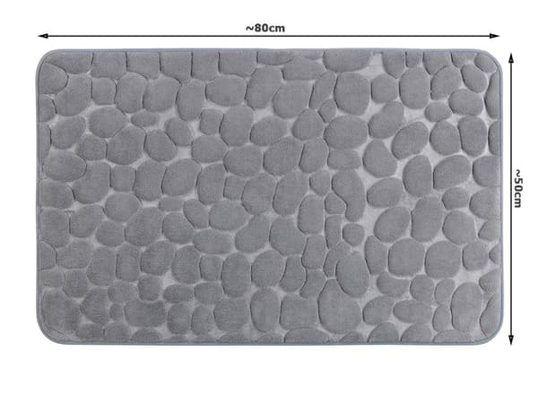 Skridsikker bademåtte, blød absorberende, 80x50 cm, grå, hurtigtørrende, skridsikker Grey