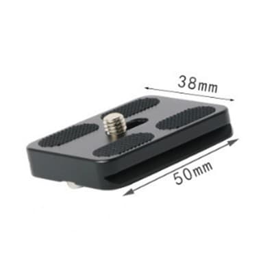 Quick Release Plate PU-50, Aluminiumslegering, Sort, 50x38x10mm, til DSLR Kamera Stativ