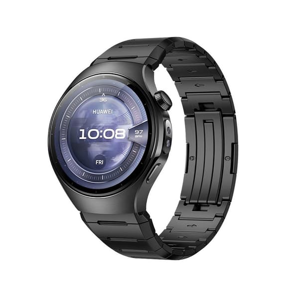 Urrem i rustfrit stål kompatibel med Huawei Watch 5, 22 mm erstatning, sort