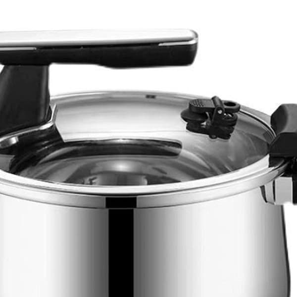 Mikrotrykkoker i rustfritt stål, 26 cm 3-lags, multifunksjonell, jevn oppvarming for hjemmet