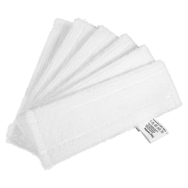 6 stk. mikrofiber moppeklude til EasyFix SC 2, SC 3, SC 4, SC 5 damprenser udskiftningstilbehør White