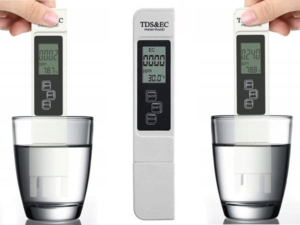 Digital EC TDS-mätare, vattenhårdhetstestare, konduktivitet och temperatur, ppm