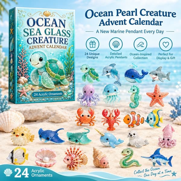 Ocean Pearl Creature Adventskalender 24-dagers marint anhengssamling blindboks