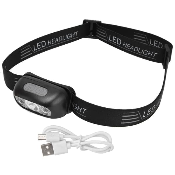 Mini USB Genopladelig LED Pandelampe, Gestussensor, Udendørs til Cykling Fiskeri Løb