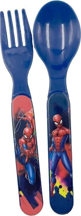 Spiderman Smörgåslåda med Bestickset, Plast, 18x12x6 cm