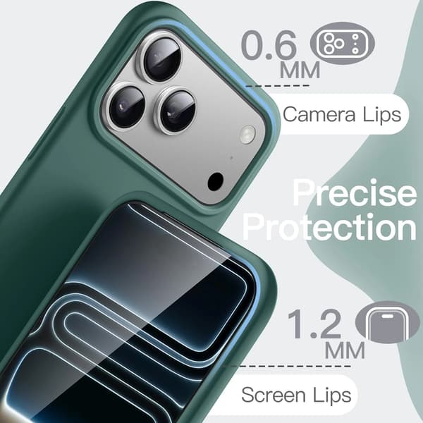 Flytende silikontelefondeksel kompatibelt med iPhone 17 Pro Max 6,9-tommer, Midnight