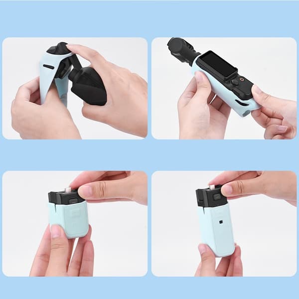 Silikonfodral för DJI Osmo Pocket 3, Blå, Stötsäkert Skyddsfodral med Exakta Utskärningar Blue