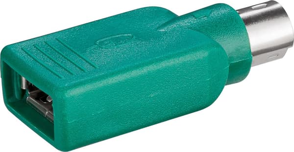 USB-A–PS/2-sovitin, vihreä, hiirelle tai näppäimistölle