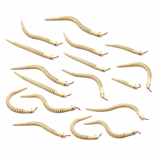 Obehandlade träormar, 40 st 30 cm, ledad flexibel ormämne