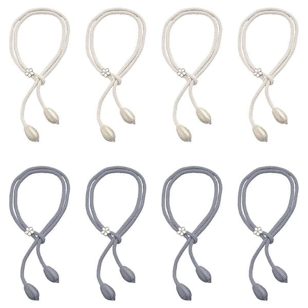 Ingen borrning Draperi Holdbacks Hållare Gardin Tiebacks Blomma Fönster Gardin Bindrep Dekorativa Gardin Holdbacks grå light white