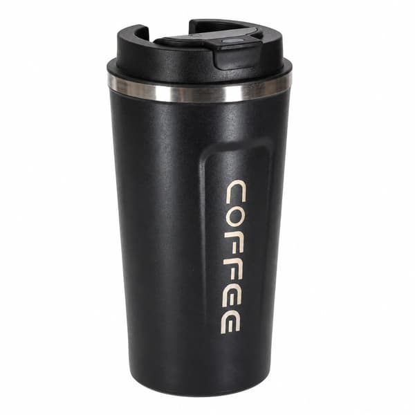 Termokrus med LED-display, 500 ml, sort, isoleret rejsekaffekop Black