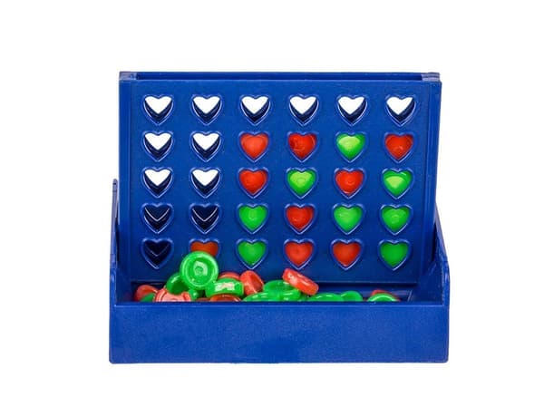Mini Connect 4 Resespel, 10 cm, Bärbart Strategibrädspel för Barn & Vuxna