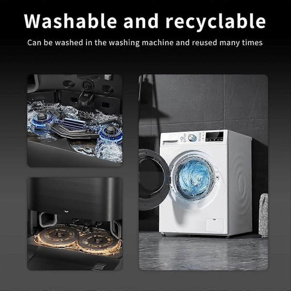 Vaskbare moppepuder erstatning til Roborock Saros Z70 / Roborock G30space støvsuger reservedele moppepude Grey 8PCS