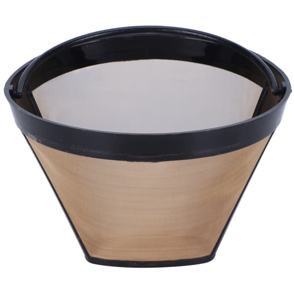 Gjenbrukbart kaffefilter i rustfritt stål, konisk, gull, til kaffemaskin