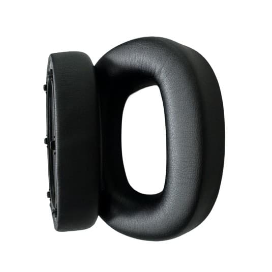 Ørepuder kompatible med Bowers & Wilkins PX8/S2, proteinlæder, sort, 9,5x7,5x2,2 cm