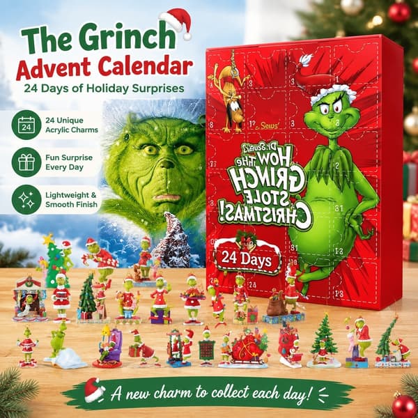 Grinch jul-akryl-blindbox, 24-dagars julkalender-hänge, pennfodral, typ A Type B