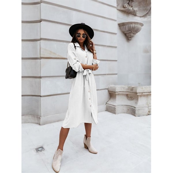 Damekjole med knapper WHITE L