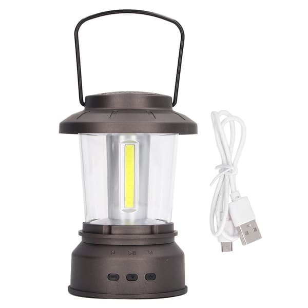 Retro Udendørs Bluetooth Højttaler Lanterne, IP65 Vandtæt, 2 Tilstande, USB Strøm, Hvidt Lys, Camping