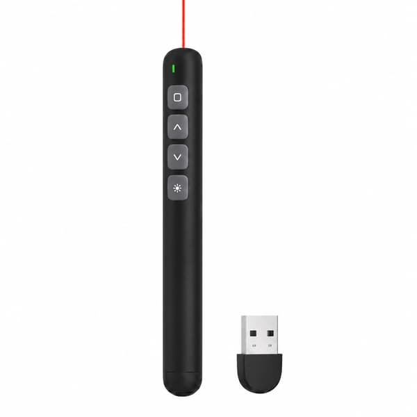 Præsentationsfjernbetjening med rød laserpointer, til kontorundervisning og konference