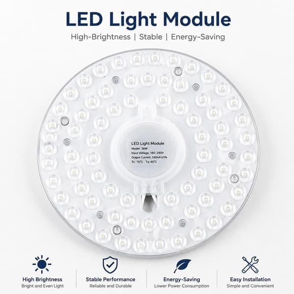 LED Loftlampe 36W, Energibesparende, Magnetisk Adsorption, Badeværelsesinstallation
